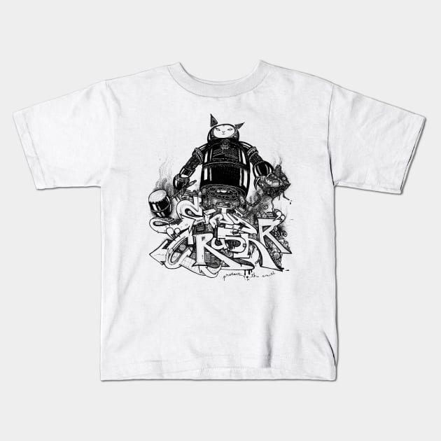 Citycrusher - Protecting the earth - graffiti Kids T-Shirt by Adew